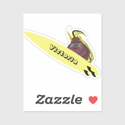 Naughty Squirrel #2340 Surfing Sticker (Vel)