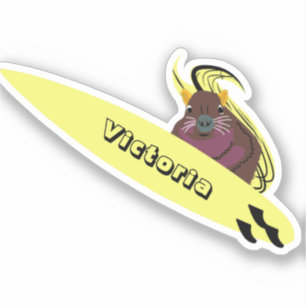 Naughty Squirrel #2340 Surfing Sticker