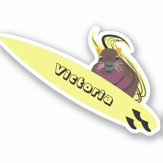Naughty Squirrel #2340 Surfing Sticker (Voorkant)