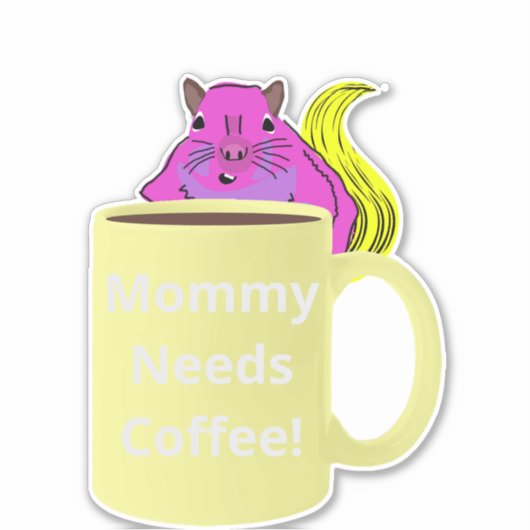 Naughty Squirrel #234 Koffiebeker Sticker (Voorkant)