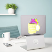 Naughty Squirrel #234 Koffiebeker Sticker (Laptop op bureau)