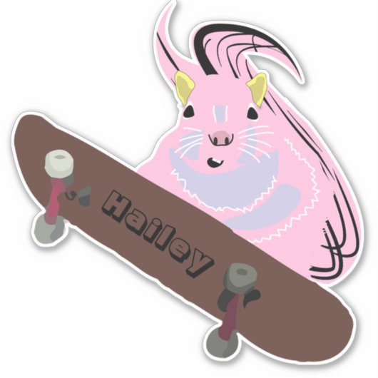 Naughty Squirrel #238 Hailey Skateboarding Sticker (Voorkant)