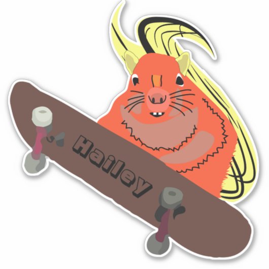 Naughty Squirrel #241 Hailey Skateboarding Sticker (Voorkant)