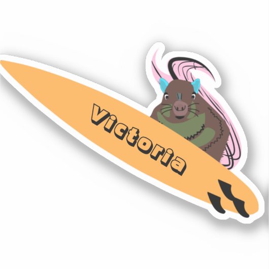 Naughty Squirrel #2443 Surfing Sticker (Voorkant)