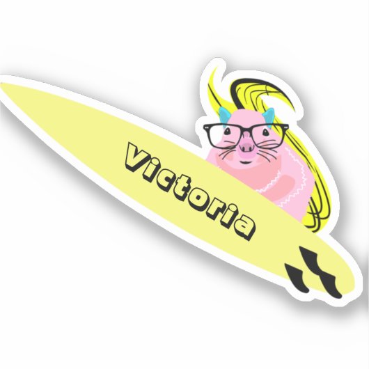 Naughty Squirrel #2471 Surfing Sticker (Voorkant)