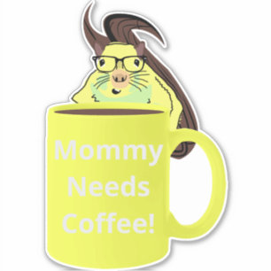 Naughty Squirrel #250 Coffee Cup Sticker