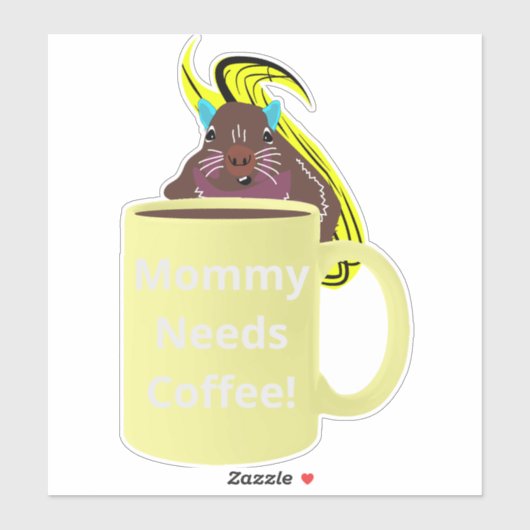 Naughty Squirrel #251 Koffiebeker Sticker (Vel)