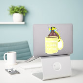 Naughty Squirrel #251 Koffiebeker Sticker (Laptop op bureau)