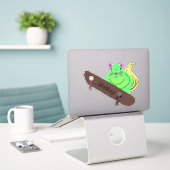 Naughty Squirrel #261 Hailey Skateboarding Sticker (Laptop op bureau)