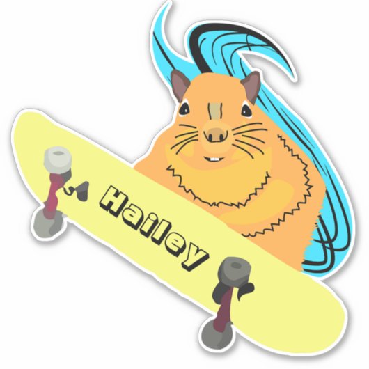 Naughty Squirrel #263 Hailey Skateboarding Sticker (Voorkant)