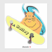 Naughty Squirrel #263 Hailey Skateboarding Sticker (Vel)