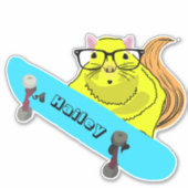 Naughty Squirrel #268 Hailey Skateboarding Sticker (Voorkant)