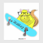 Naughty Squirrel #268 Hailey Skateboarding Sticker (Vel)