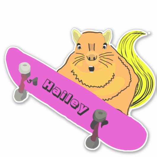 Naughty Squirrel #269 Hailey Skateboarden Sticker (Voorkant)