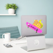 Naughty Squirrel #269 Hailey Skateboarden Sticker (Laptop op bureau)