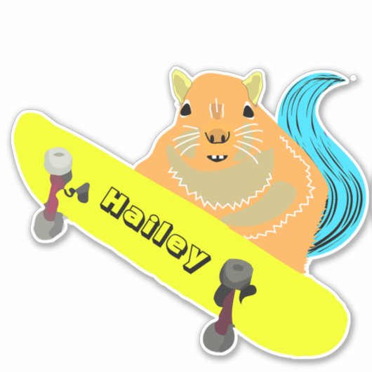 Naughty Squirrel #273 Hailey Skateboarding Sticker (Voorkant)