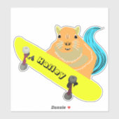 Naughty Squirrel #273 Hailey Skateboarding Sticker (Vel)