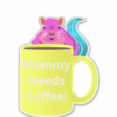 Naughty Squirrel #279 Koffiebeker Sticker (Voorkant)
