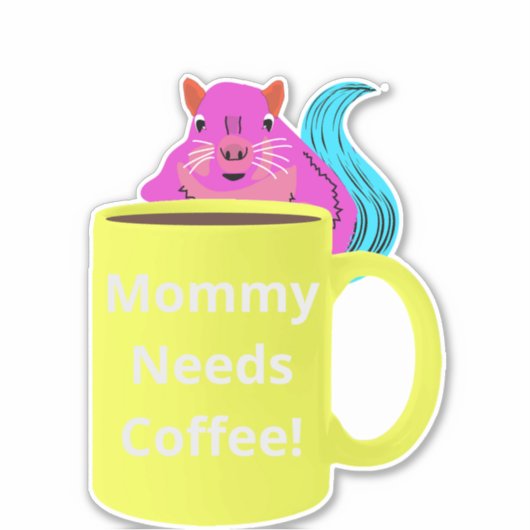 Naughty Squirrel #279 Koffiebeker Sticker (Voorkant)