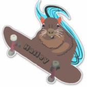 Naughty Squirrel #281 Hailey Skateboarding Sticker (Voorkant)