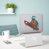 Naughty Squirrel #281 Hailey Skateboarding Sticker (Laptop op bureau)