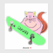 Naughty Squirrel #283 Brett Skateboarding Sticker (Vel)