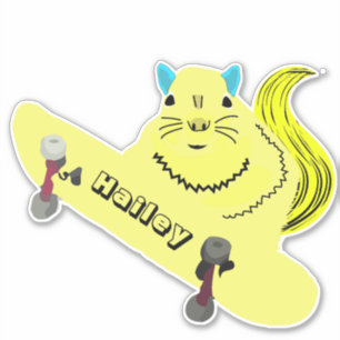 Naughty Squirrel #283 Hailey Skateboarding Sticker