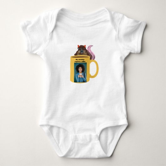 Naughty Squirrel #286 Baby koffie Romper (Voorkant)