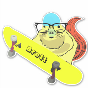 Naughty Squirrel #295 Brett Skateboarding Sticker