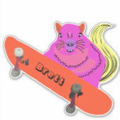 Naughty Squirrel #298 Brett Skateboarding Sticker (Voorkant)