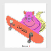 Naughty Squirrel #298 Brett Skateboarding Sticker (Vel)