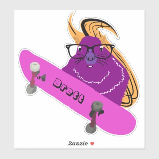 Naughty Squirrel #300 Brett Skateboarden Sticker (Vel)