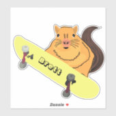 Naughty Squirrel #307 Brett Skateboarding Sticker (Vel)