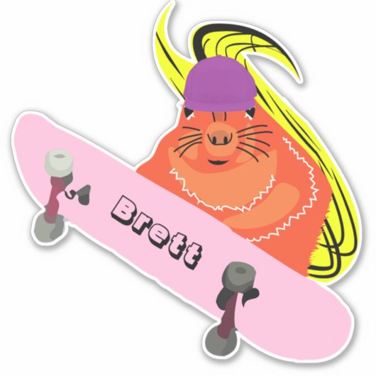Naughty Squirrel #311 Brett Skateboarding Sticker (Voorkant)