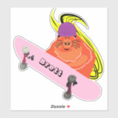 Naughty Squirrel #311 Brett Skateboarding Sticker (Vel)