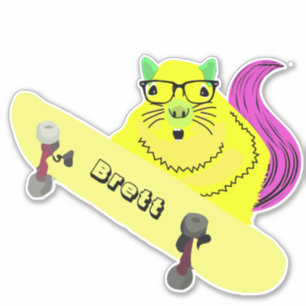 Naughty Squirrel #312 Brett Skateboarding Sticker