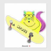 Naughty Squirrel #312 Brett Skateboarding Sticker (Vel)