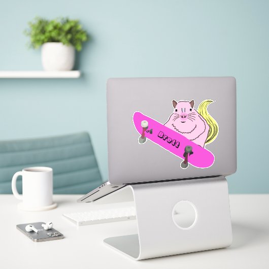 Naughty Squirrel #317 Brett Skateboarding Sticker (Laptop op bureau)