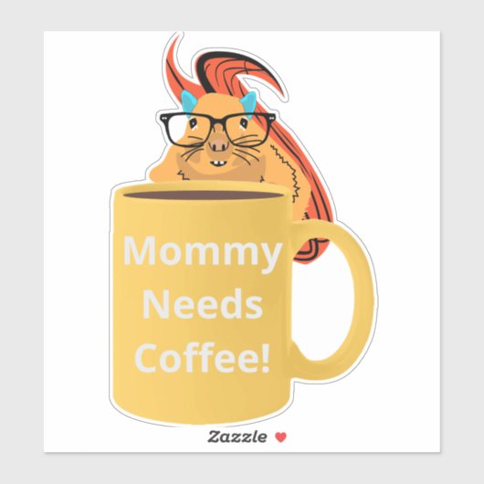 Naughty Squirrel #321 Koffiebeker Sticker (Vel)