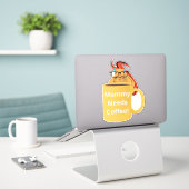 Naughty Squirrel #321 Koffiebeker Sticker (Laptop op bureau)