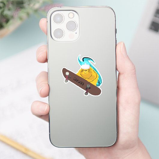 Naughty Squirrel #338 Brett Skateboarding Sticker (Telefoon)