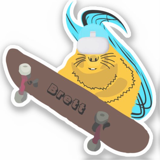 Naughty Squirrel #338 Brett Skateboarding Sticker (Voorkant)