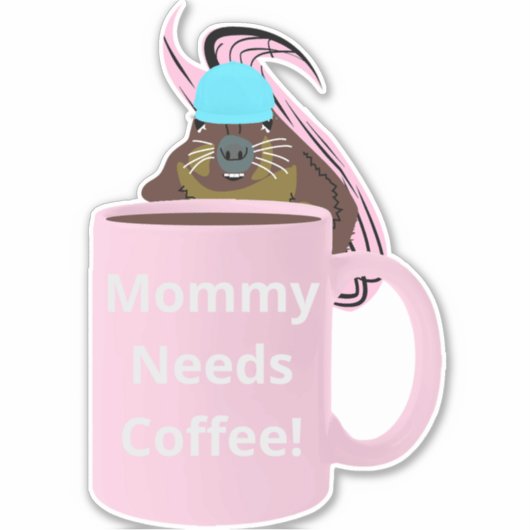 Naughty Squirrel #342 Koffiebeker Sticker (Voorkant)