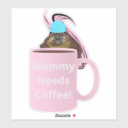 Naughty Squirrel #342 Koffiebeker Sticker (Vel)