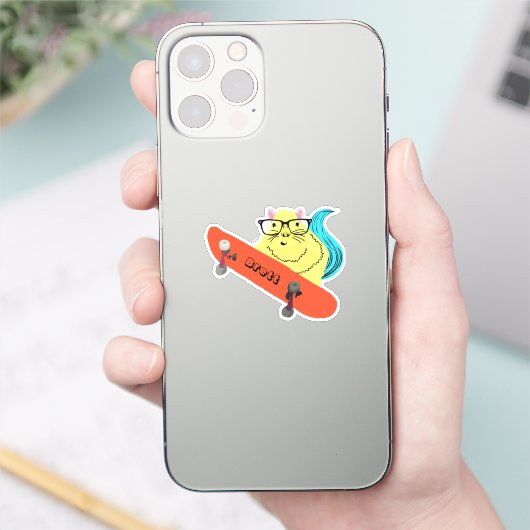 Naughty Squirrel #343 Brett Skateboarding Sticker (Telefoon)