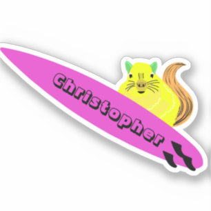 Naughty Squirrel #350 Surfing Sticker
