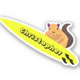 Naughty Squirrel #351 Surfing Sticker