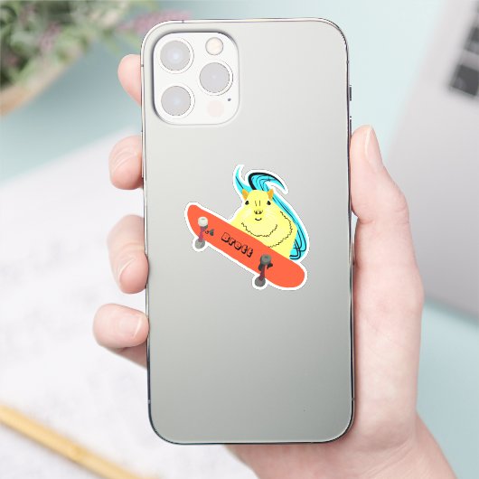 Naughty Squirrel #352 Brett Skateboarding Sticker (Telefoon)