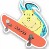 Naughty Squirrel #352 Brett Skateboarding Sticker (Voorkant)