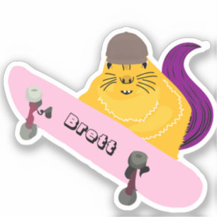 Naughty Squirrel #355 Brett Skateboarden Sticker
